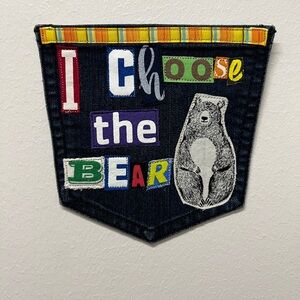 Bear art collage patch